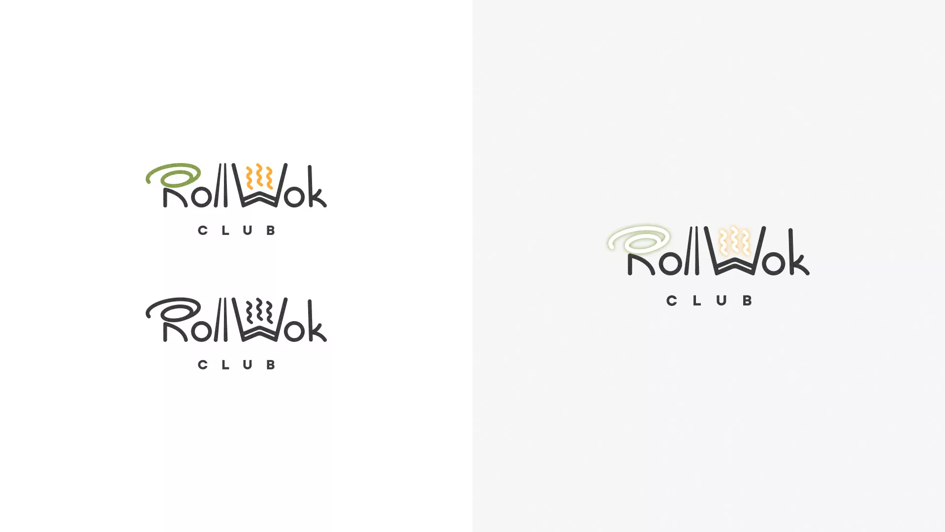 Разработка логотипа и фирменного стиля суши-бара «Roll Wok Club» в Петровске-Забайкальском